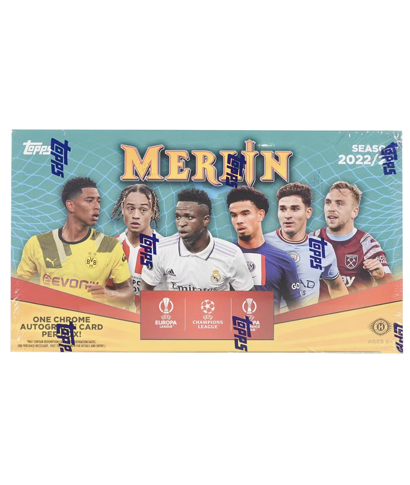 2022/23 Topps UEFA Club Competitions Merlin Chrome Soccer Hobby Box-1